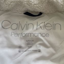 Calvin Klein White Vest With Far Hootie