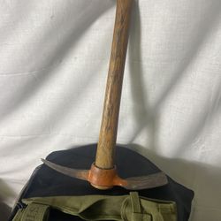 Vintage Diamond Calk 1945 Pick Axe Trenching Tool W/ Belt Carrier Military WW2