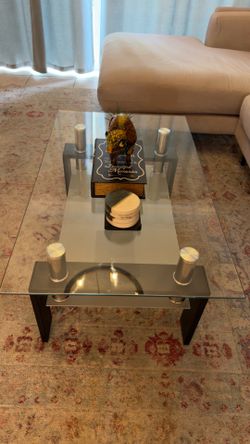 Glass coffee table