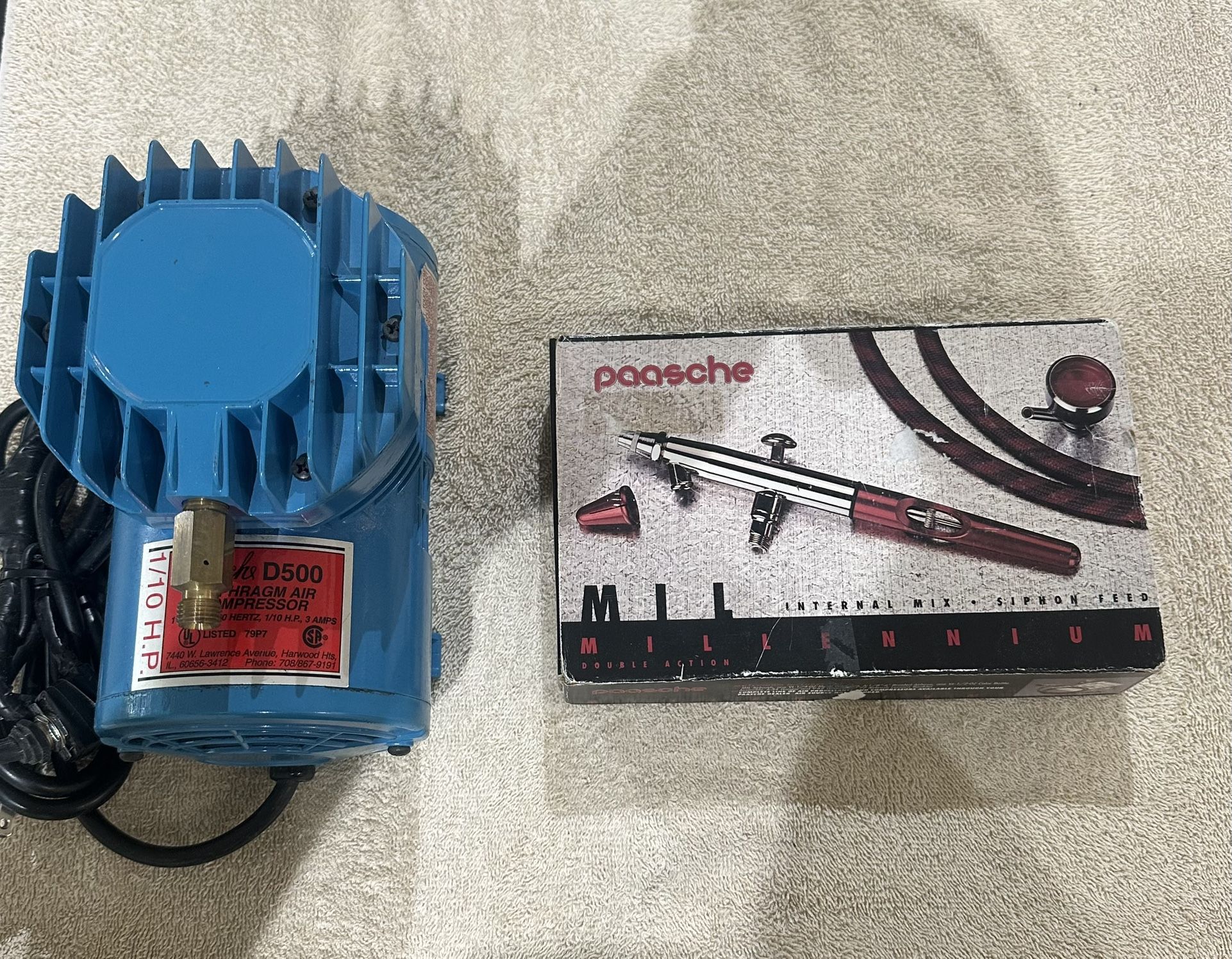 Paasche Millennium Double-Action Airbrush Set With Paasche Air Compressor 