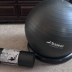Exercise Ball/base and Foam Roller 