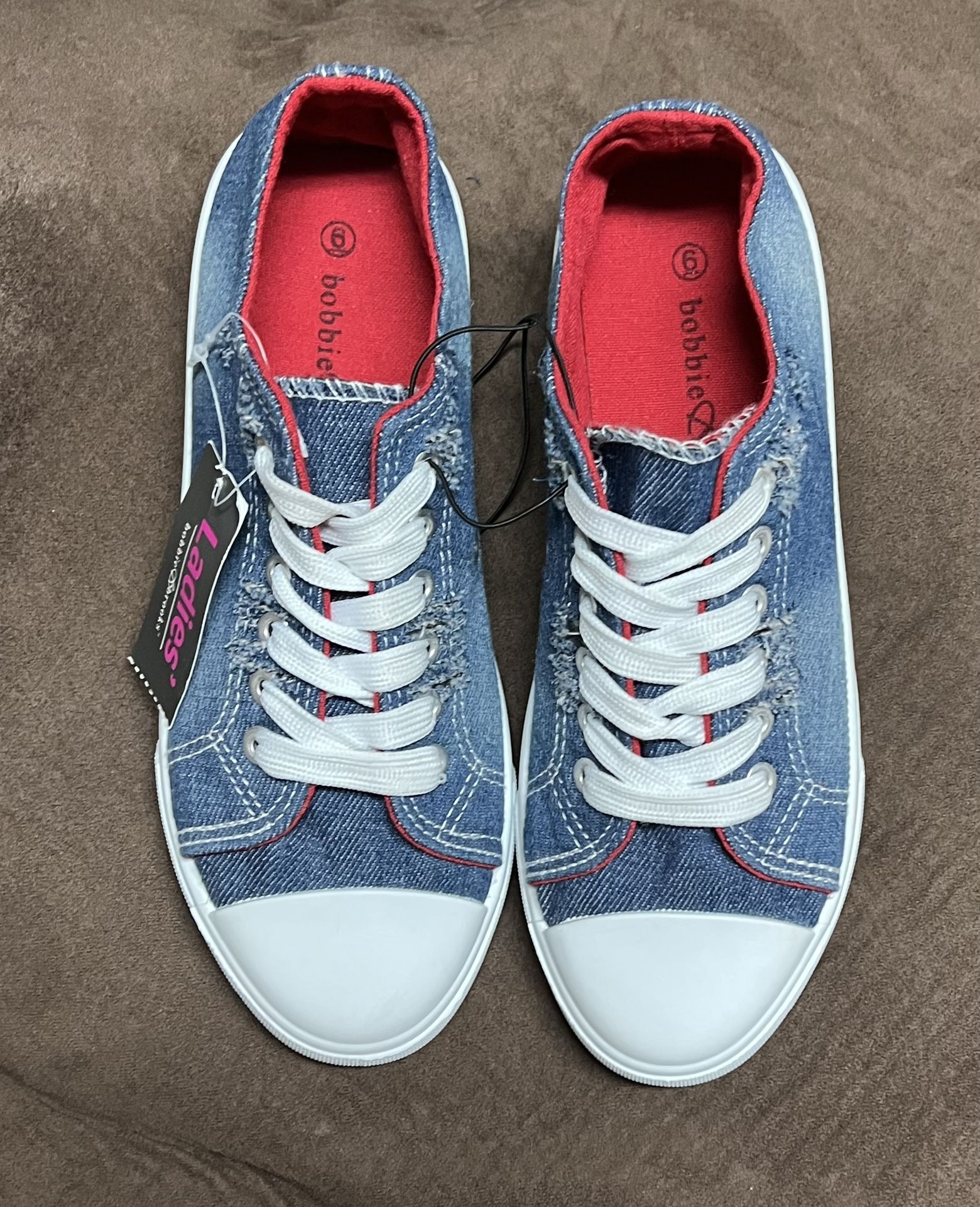 Size 6 Bobbie Brooks Denim Tennis Shoes