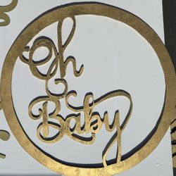 Gold Backdrop Wooden Signs 