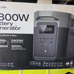 EcoFlow Battery Generator DELTA 2 Max Solar Generator, 2400W Output,2048Wh LFP Power Station for Home Backup Push-Button