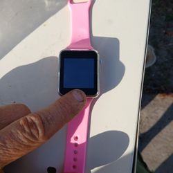 Pink apple wrist phone watch