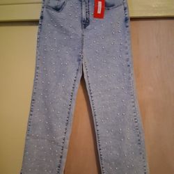 Pantalon De Talle Alto Con Peritas/ Cute Jeans New Size MEDIUM