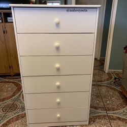 White 6 Drawer Chest 