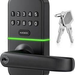 Smart Door Handle Lock with Keypad: Kucacci Keyless Entry Digital Knob for Front Door - Electronic Smart Lock with Keypad - Exterior Code Door Knob -