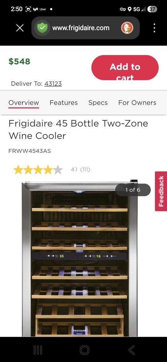 +3
This is a Frigidaire 45 Bottle Two-Zone Wine Cooler (Model FRWW4543AS).