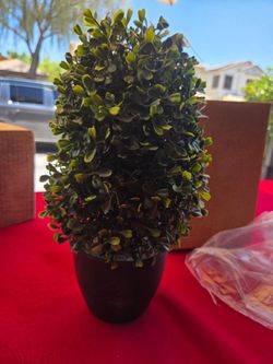 (2) Indoor/Outdoor 13 In. Boxwood Topiary Artificial Plant UV Resistant