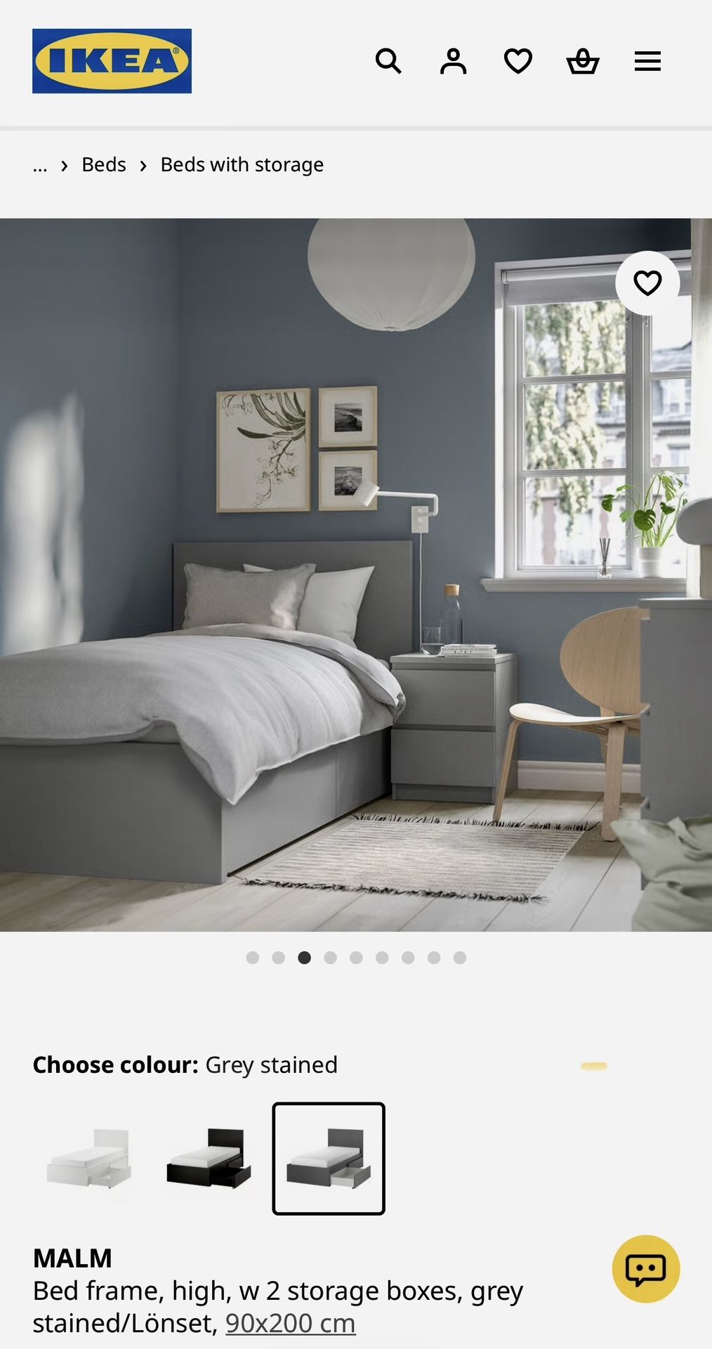 Twin Bed Gray Frame With Two storage Boxes, Lonset and the Matress