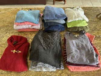 Large Lot Women's Sweaters & Long Sleeve Shirts Cashmere Disney & More
