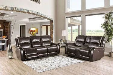 Genuine Leather Power Recliner Sofa & Loveseat Set (Power Recliner Chair Sold Separately)