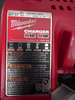 Milwaukee M12/M18 charger