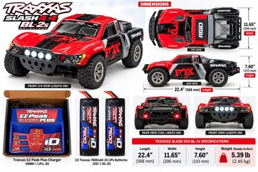 Traxxas Slash BL-2S 4x4 Brushless 1/10 Scale- Bundle