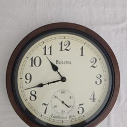 Bulova Wall Clock 12" Face 