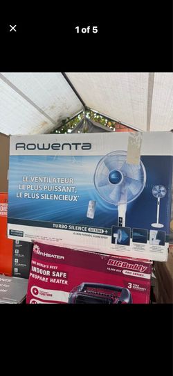 Rowenta Turbo Silence Standing Floor Fan with Remote, 53 Inch, Portable, 5 Speeds,