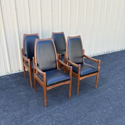 Mid Century Modern Solid Teak Dining Chairs