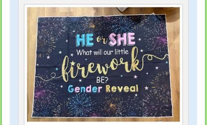 Fireworks gender reveal backdrop $20