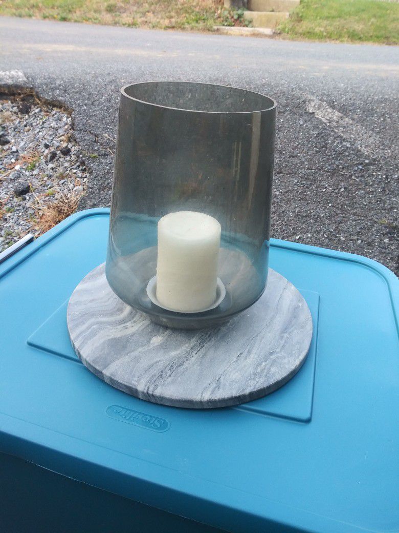 Candle With Candle Holder & Marble Base