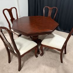 Octagonal family dining table that seats 4