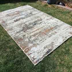 Blue Fireclay Turkish Carpet Area Rug 5' x 7" 10" 