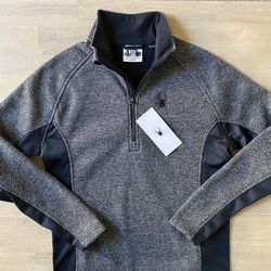 Spyder Outbound 1/2 Zip Pullover Jacket Mens Size M Grey - Black