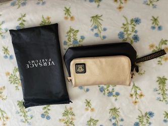 Versace Gold Zip Wristlet Clutch