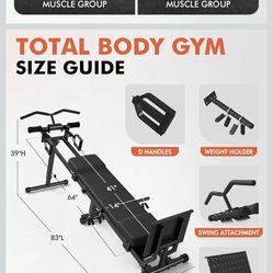 GMWD Total Home Gym with Detachable Footplate,Swing Attachment and Weight Holder,Versatile Total Body Training Machine for Home Gym Workout