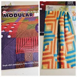 12 Knitted Mitered Squares to Mix & Match Modular Mix & Streak of Lightning Knitting Pattern Design Paperback Books by Edie Eckman and Beth Whiteside 