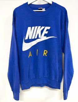 Vintage 90s Nike Air Crewneck Sweatshirt Royal Blue Swoosh