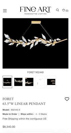 Fine Art Handcrafted Lighting Foret 63” Linear Pendant Chandelier