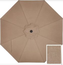Olefin Patio Umbrella 9' Rib REPLACEMENT CANOPY ONLY, Khaki NEW