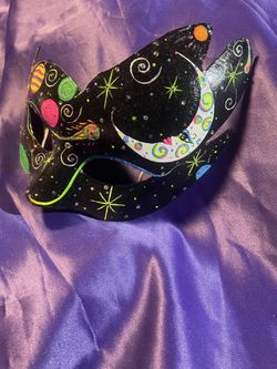 Black Light Glow Astrology Party Mask