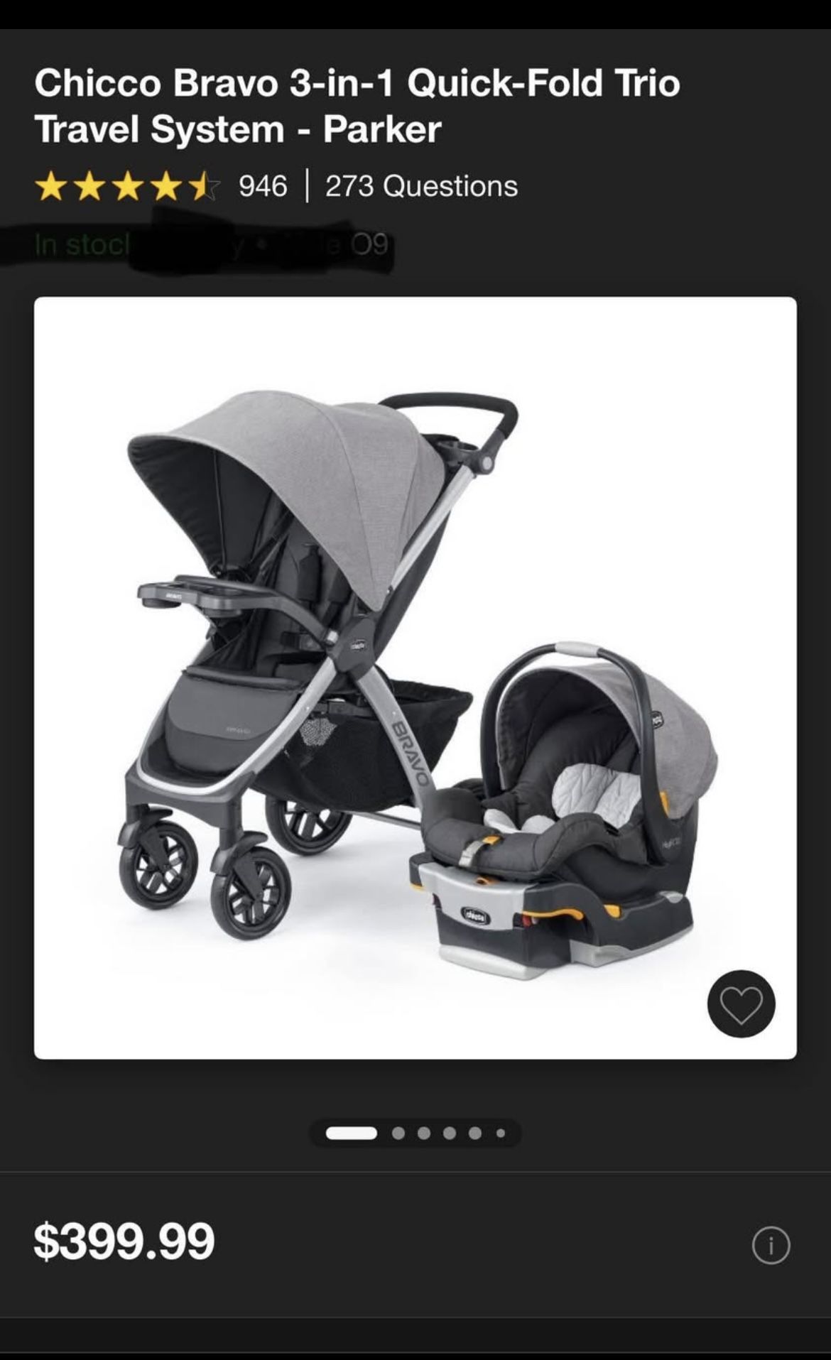 Chicco Infant Car Seat And Stroller