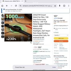 AMAZTIM SMART WATCH FOR MEN – BRAND NEW AND SEALED**
**PICKUP ONLY — WOODLAND HILLS**
