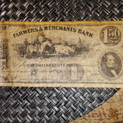  $1.00 & 1.50  Farmers Merchant Bank Note