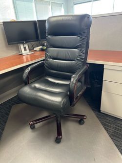 Black Leather High-Back Executive Office Chair