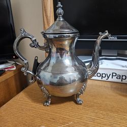 FB Rogers Vintage Silverplate Teapot 10" Tall