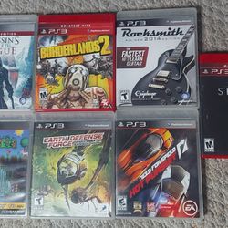 |Very Negotiable|  7 - Ps3 Games, Assassins Creed, Borderlands 2, Terraria, Skyrim, Need For Speed, Rocksmith, Earth Defense Force. Barely Used 