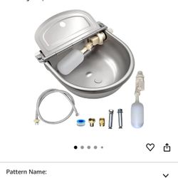 Automatic Water Bowl, Pet Water Dispenser with Float Valve, Stainless Steel Bucket no Splash Dog Drinking Dish, Water Trough with Discrete 3/4 to 1/2"