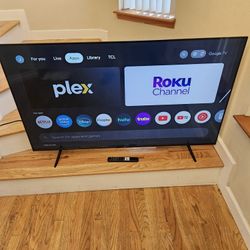 New Cond  TCL   55 INCHES TV With REMOT CONTROL,  WORKS EXCELLENT   ,,with  NICE STAND , 