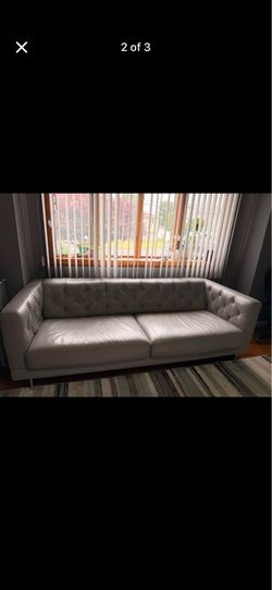 Beautiful lightly used grey leather couch
