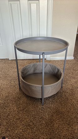 Side table with basket
