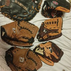 Several Baseball Gloves For Sale