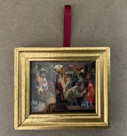 Miniature Collectible Oil Painting Of Afanasiev Kulikov “New Years Eve”