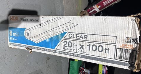 HDX 20 ft. x 100 ft. Clear 6 mil Plastic Sheeting