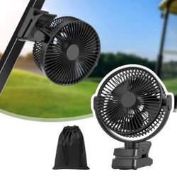 🔋 Ventilador MAGOLFIN portátil con clip magnético y control – 5 velocidades y luz LED