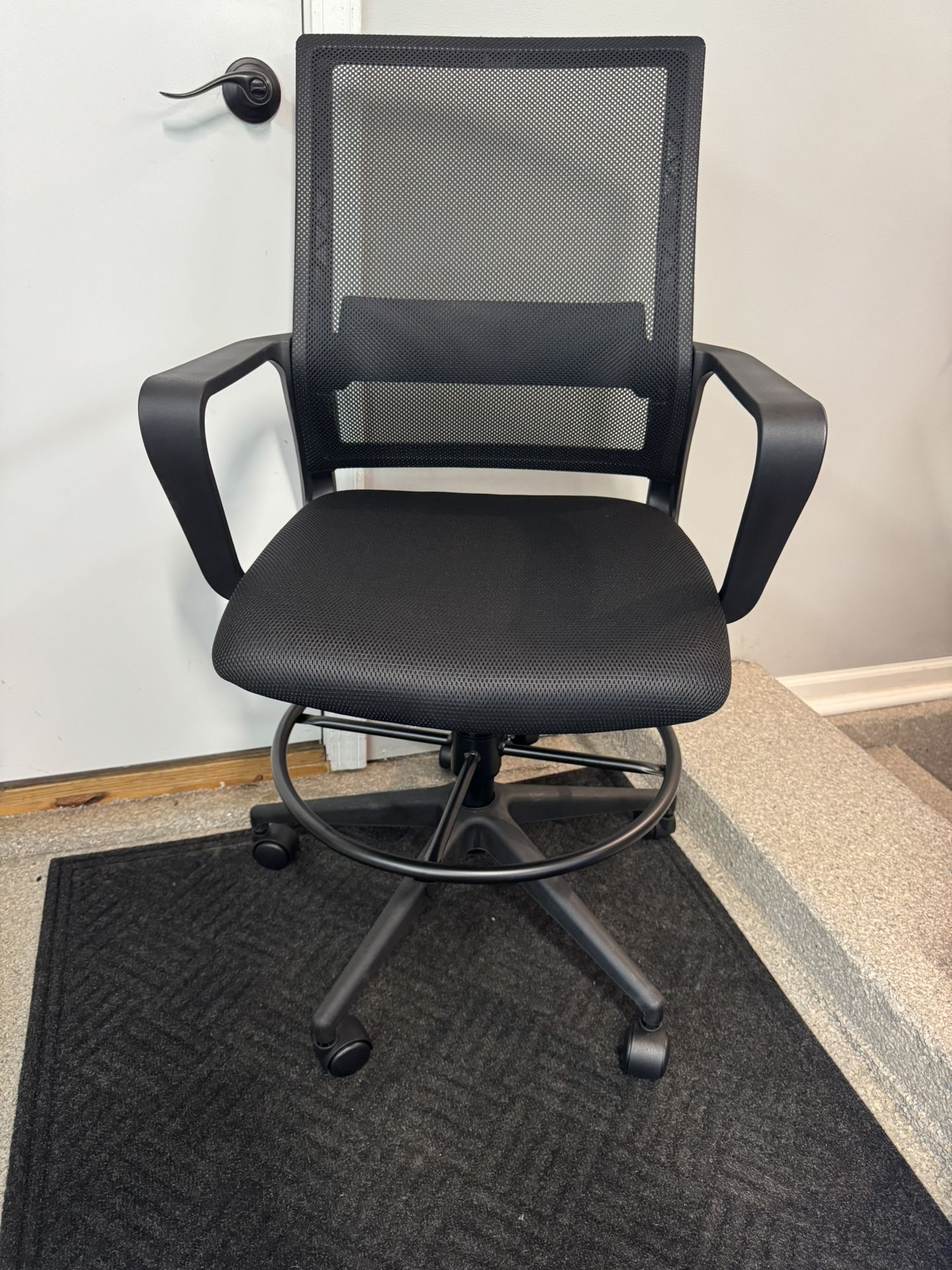 Brand New Black Mesh Back Height Adjustable Ergonomic Drafting/Office Chair