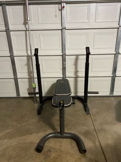 Gold gym Weight Bench and marcy squat rack